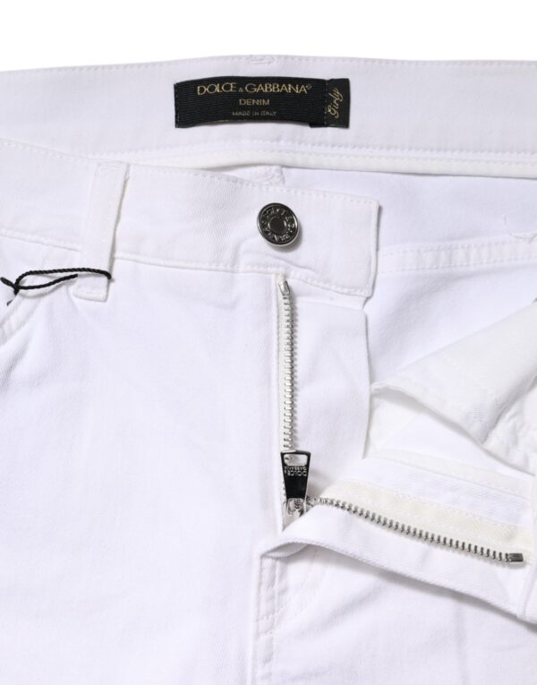 Dolce & Gabbana White Floral Sequined GIRLY Denim Jeans - Image 7
