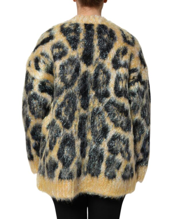 Dolce & Gabbana Multicolor Leopard Mohair Crew Neck Sweater - Image 4