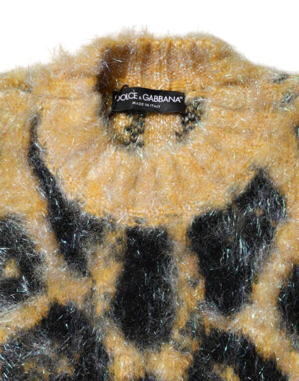 Dolce & Gabbana Multicolor Leopard Mohair Crew Neck Sweater - Image 8
