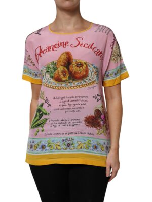 Dolce & Gabbana Pink Araneine Siciliana Short Sleeves Top