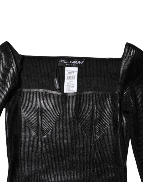 Dolce & Gabbana Black Viscose Long Sleeves Fitted Blouse Top - Image 8