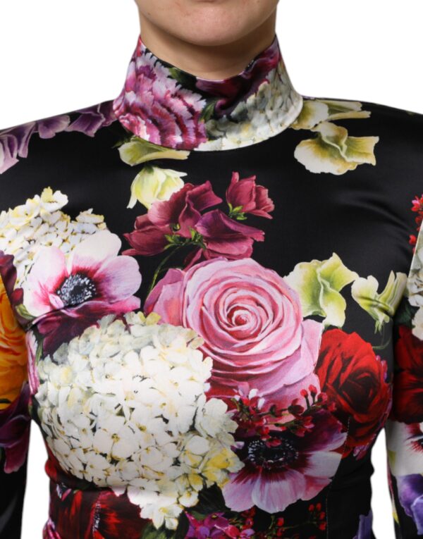 Dolce & Gabbana Multicolor Ortensies Long Sleeves Blouse Top - Image 5