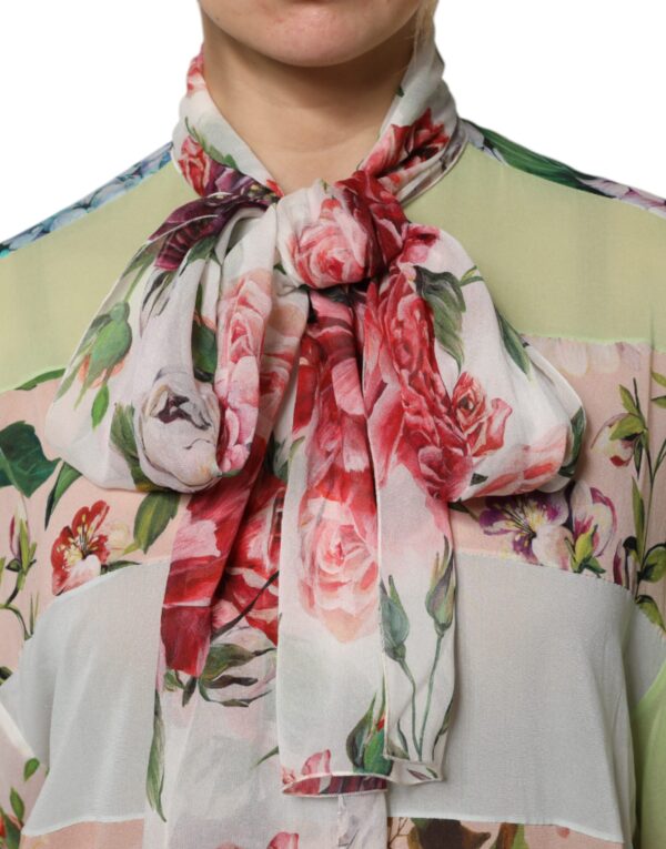 Dolce & Gabbana Multicolor Floral Patchwork Long Sleeves Top - Image 5
