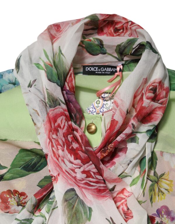 Dolce & Gabbana Multicolor Floral Patchwork Long Sleeves Top - Image 7