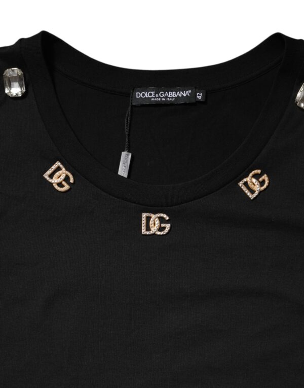Dolce & Gabbana Black DG Embellished Sleeveless Tank Top - Image 6