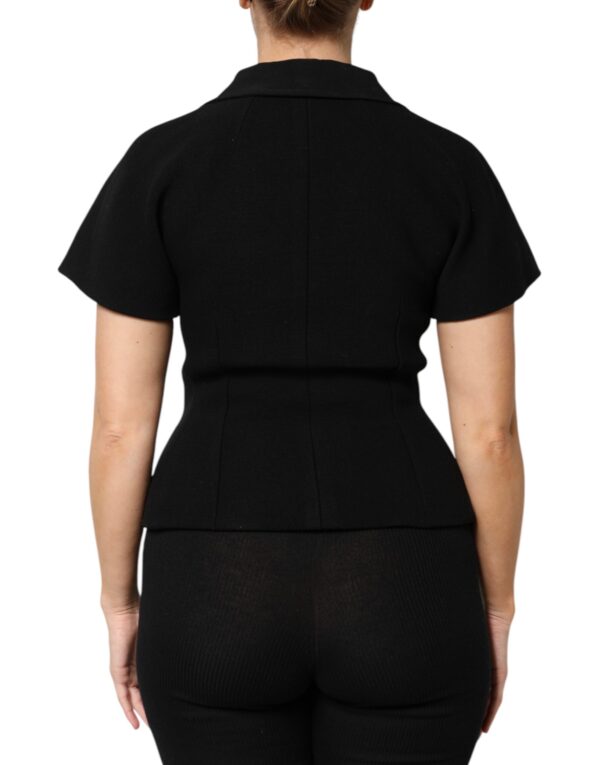 Dolce & Gabbana Black Wool Double Breasted Coat Jacket - Image 4