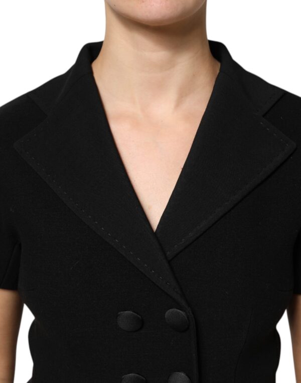 Dolce & Gabbana Black Wool Double Breasted Coat Jacket - Image 5