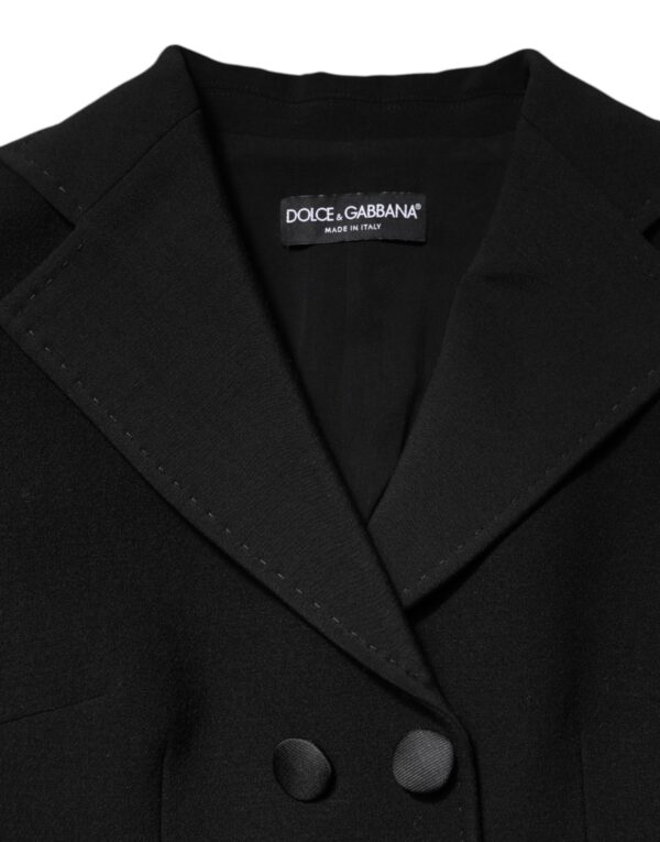 Dolce & Gabbana Black Wool Double Breasted Coat Jacket - Image 6