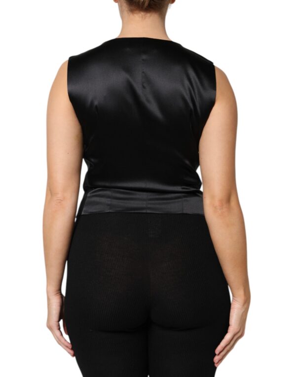 Dolce & Gabbana Black Wool Sleeveless Vest Waistcoat Top - Image 4