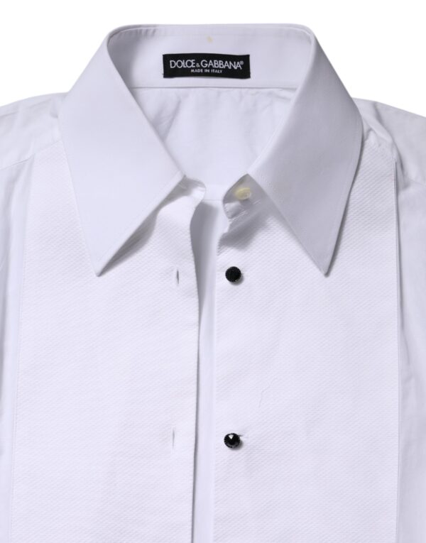 Dolce & Gabbana White Cotton Short Sleeves Collared Polo Top - Image 6