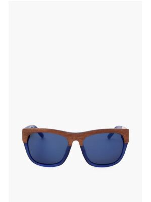 Linda Farrow PHILLIP LIM Wayfarer Sunglasses with Wood Effect Detail