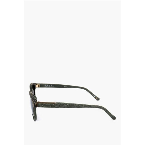 Linda Farrow PHILLIP LIM Wayfarer Sunglasses with Wood Effect Frame - Image 3