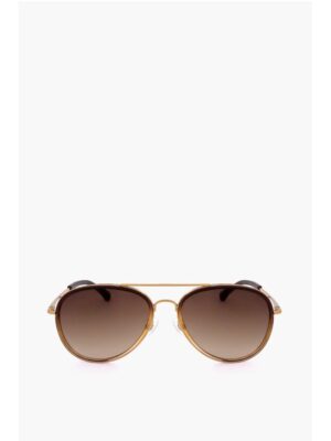 Linda Farrow DRIES VAN NOTEN Aviator Sunglasses with Gradient Lenses