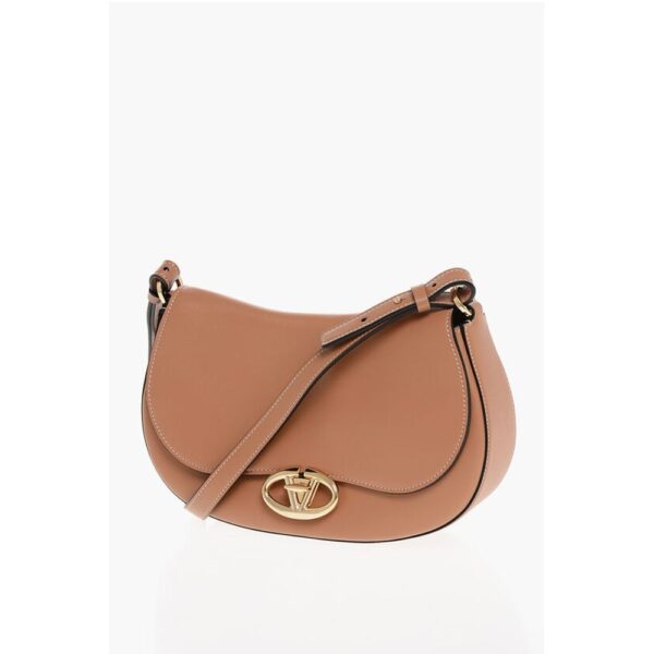 Valentino Leather Shoulder Bag with Logoed Buckle - Image 3