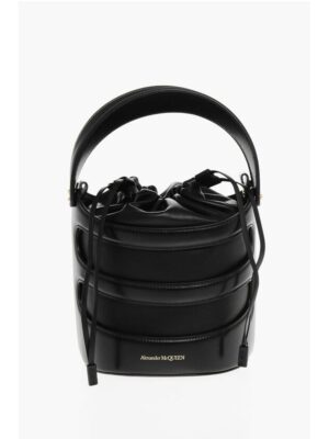 Alexander McQueen Leather THE RISE Bucket Bag with Removable Shoulder Strap