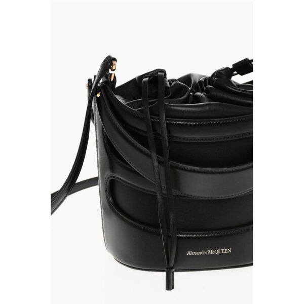 Alexander McQueen Leather THE RISE Bucket Bag with Removable Shoulder Strap - Image 4