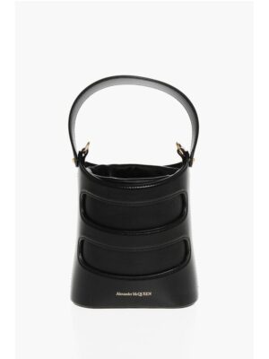 Alexander McQueen Leather THE RISE Mini Bucket Bag with Shoulder Chain