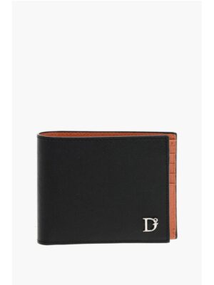 Dsquared² Saffiano Leather D2 STATEMENT Wallet with Silver-Tone Detail