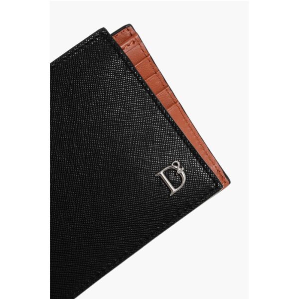 Dsquared² Saffiano Leather D2 STATEMENT Wallet with Silver-Tone Detail - Image 4
