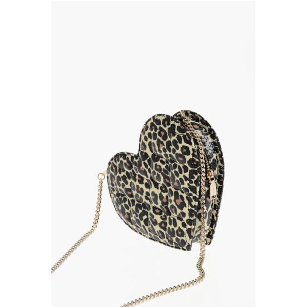 Dsquared² Animal Patterned Leather Heart-shaped Clutch - Image 2