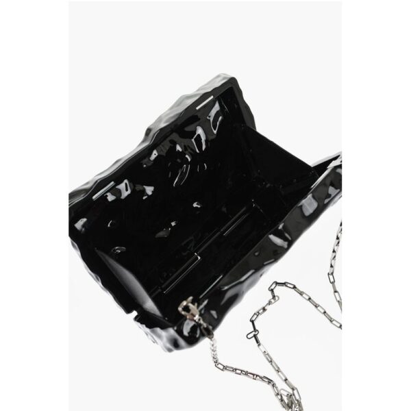 Off-White Embossed Crushed Sculpture Rigid Clutch - Image 5