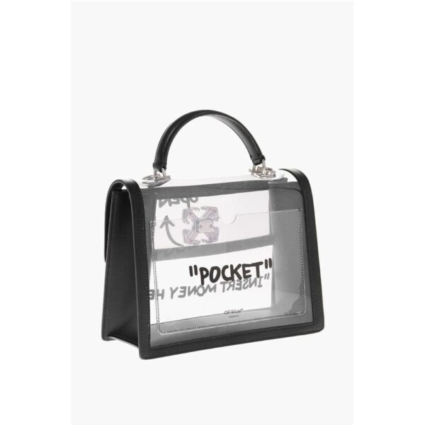 Off-White Leather and See-Through Pvc JITNEY 2.8 Handbag with Silver T - Image 2