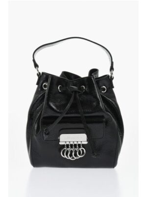 Dsquared² Vinil Leather Bucket Bag with Metallic Detail
