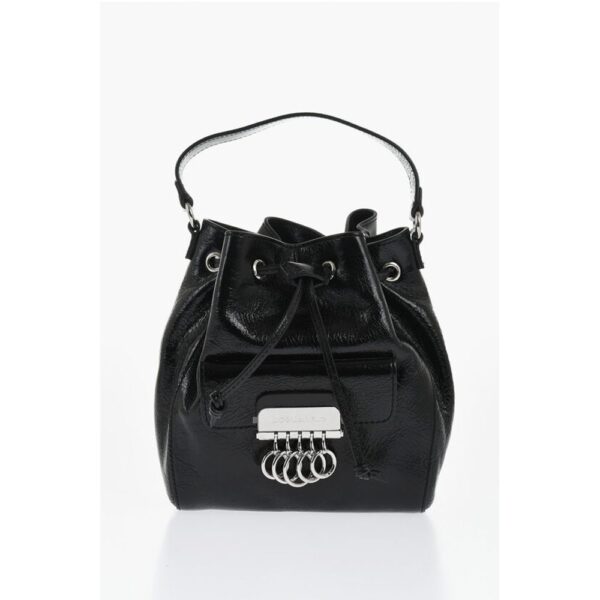 Dsquared² Vinil Leather Bucket Bag with Metallic Detail
