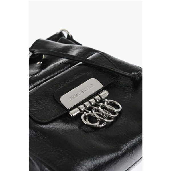 Dsquared² Vinil Leather Bucket Bag with Metallic Detail - Image 4