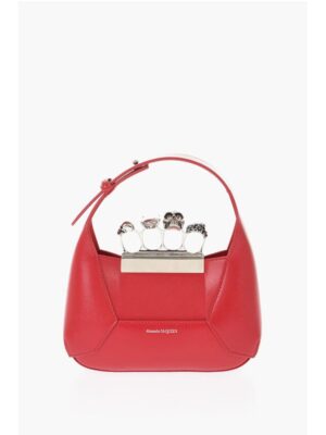 Alexander McQueen Leather JEWELLED MINI Bag with Removable Chain Shoulder Stra