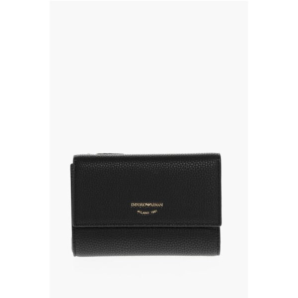 Armani EMPORIO Textured Faux Leather Bi-Fold Wallet