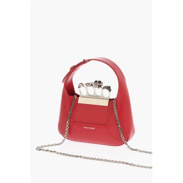 Alexander McQueen Leather JEWELLED MINI Bag with Removable Chain Shoulder Stra - Image 3