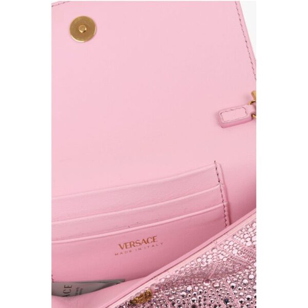 Versace Rhinestone Shoulder Bag with Golden-Effect Monogram - Image 5