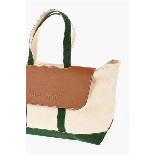 Palm Angels Canvas Tote Bag with Logoed Detail - Image 3