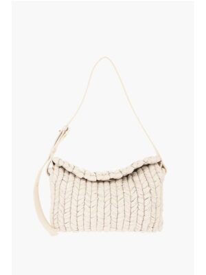 Nanushka Braided Effect Faux Leather Baguette Bag