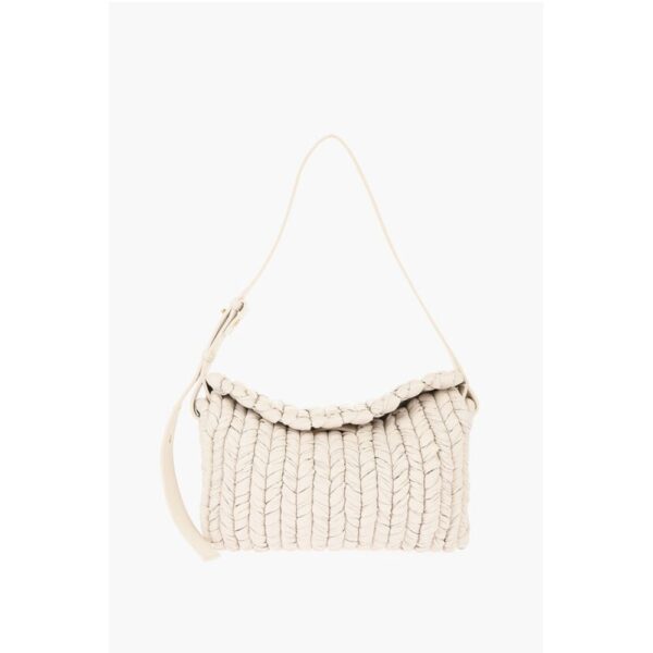 Nanushka Braided Effect Faux Leather Baguette Bag