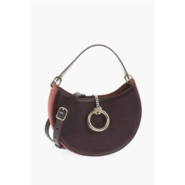 Chloé Solid Color Leather Hobo Bag with Suede Detail - Image 3