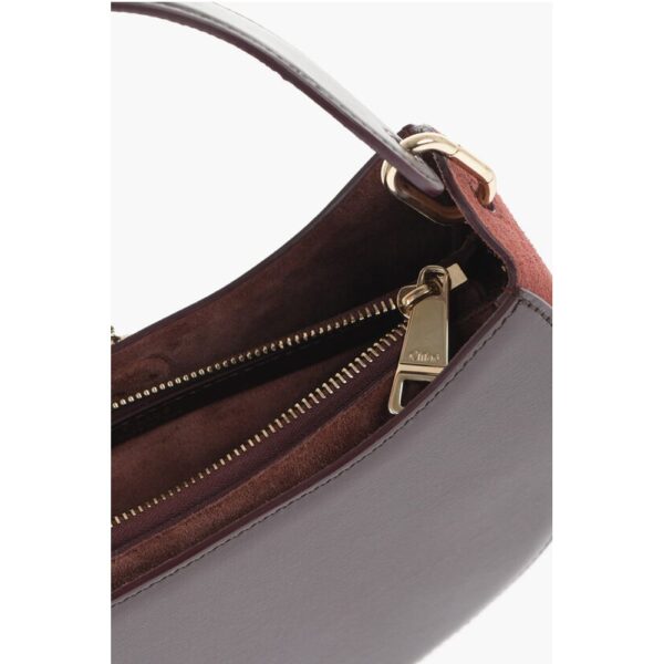 Chloé Solid Color Leather Hobo Bag with Suede Detail - Image 5
