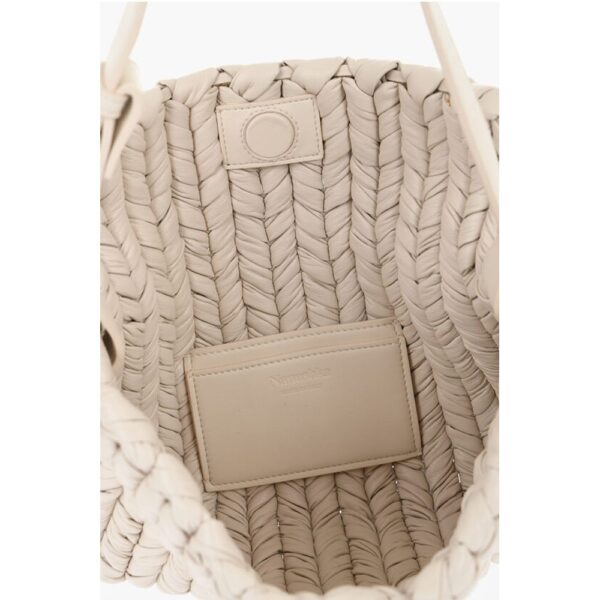 Nanushka Braided Effect Faux Leather Baguette Bag - Image 4