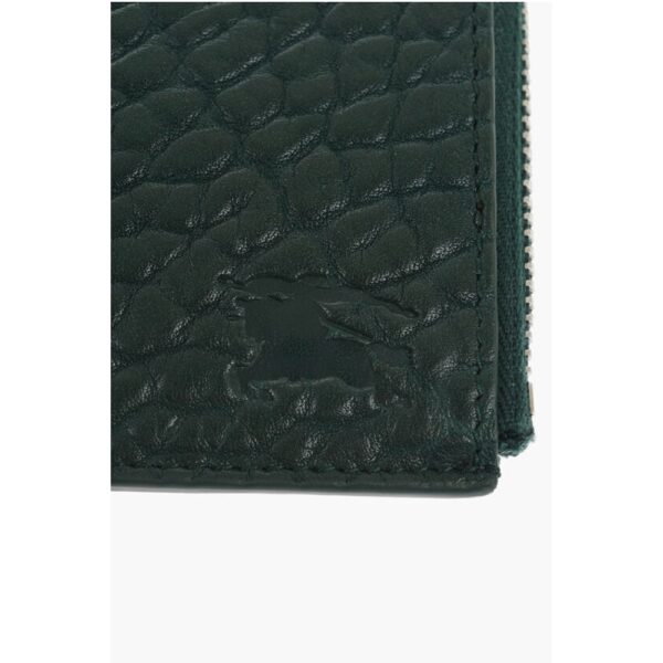 Burberry Textured Leather Wallet with Silver-Tone Chain - Image 3