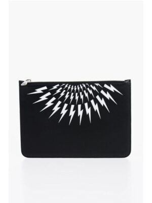 Neil Barrett Leather Pouch with Contrast Print