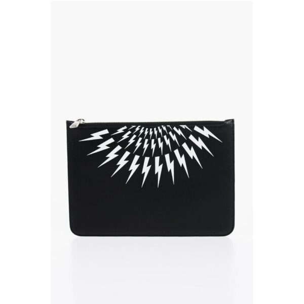 Neil Barrett Leather Pouch with Contrast Print