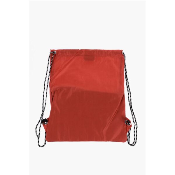 Neil Barrett Solid Color Nylon Drawstring Backpack with Monogram - Image 3