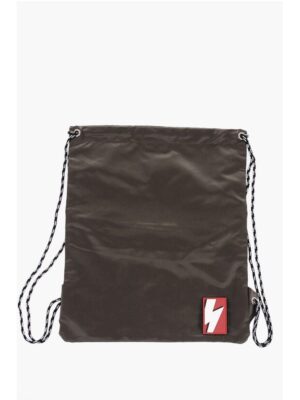 Neil Barrett Solid Color Nylon Drawstring Backpack