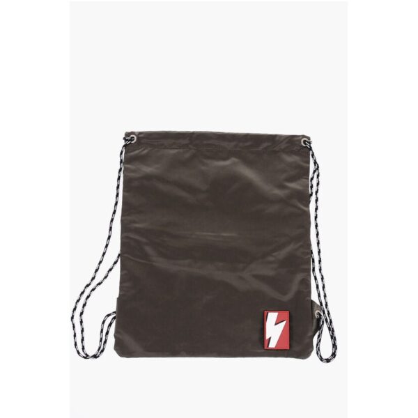 Neil Barrett Solid Color Nylon Drawstring Backpack