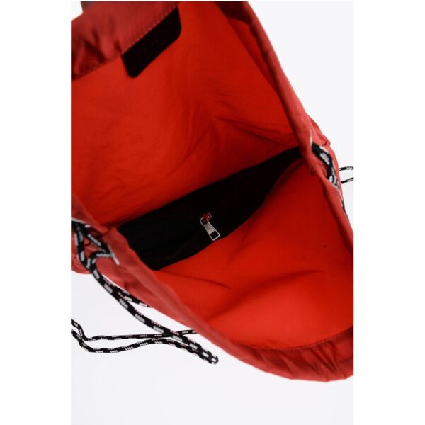 Neil Barrett Solid Color Nylon Drawstring Backpack with Monogram - Image 4