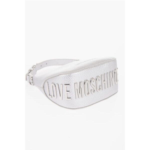 Moschino LOVE Textured Faux Leather Mini Hobo Bag - Image 3