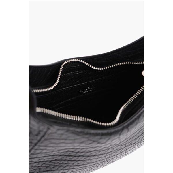 Burberry Textured Leather CHESS BAGUETTE Shoulder Bag with Silver-Ton - Image 4