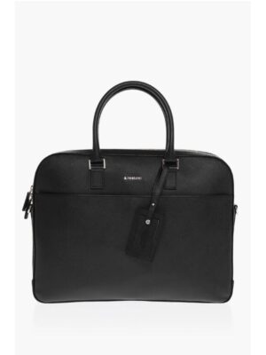 Testoni Saffiano Leather Bag with Double Handle