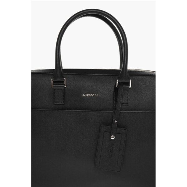 Testoni Saffiano Leather Bag with Double Handle - Image 4